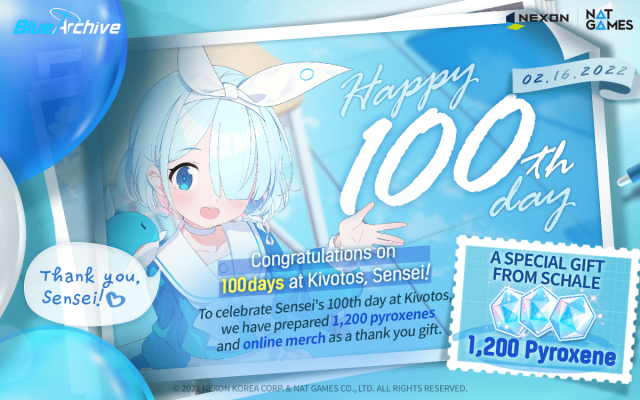 ANIME RPG BLUE ARCHIVE CELEBRATES 100TH DAY WITH REWARD EVENT